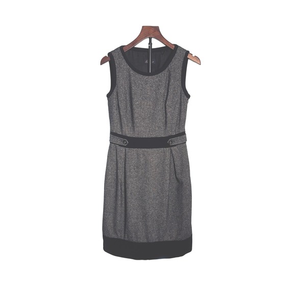 Luisa Spagnoli Dresses & Skirts - Luisa Spagnoli | Grey Confetti Wool Blend Sleeveless Sheath Dress | Size 42 (6)